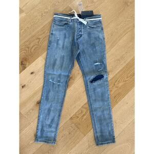 Zanerobe - Joe Blow Distressed Denim Jeans in Hailstorm Blue